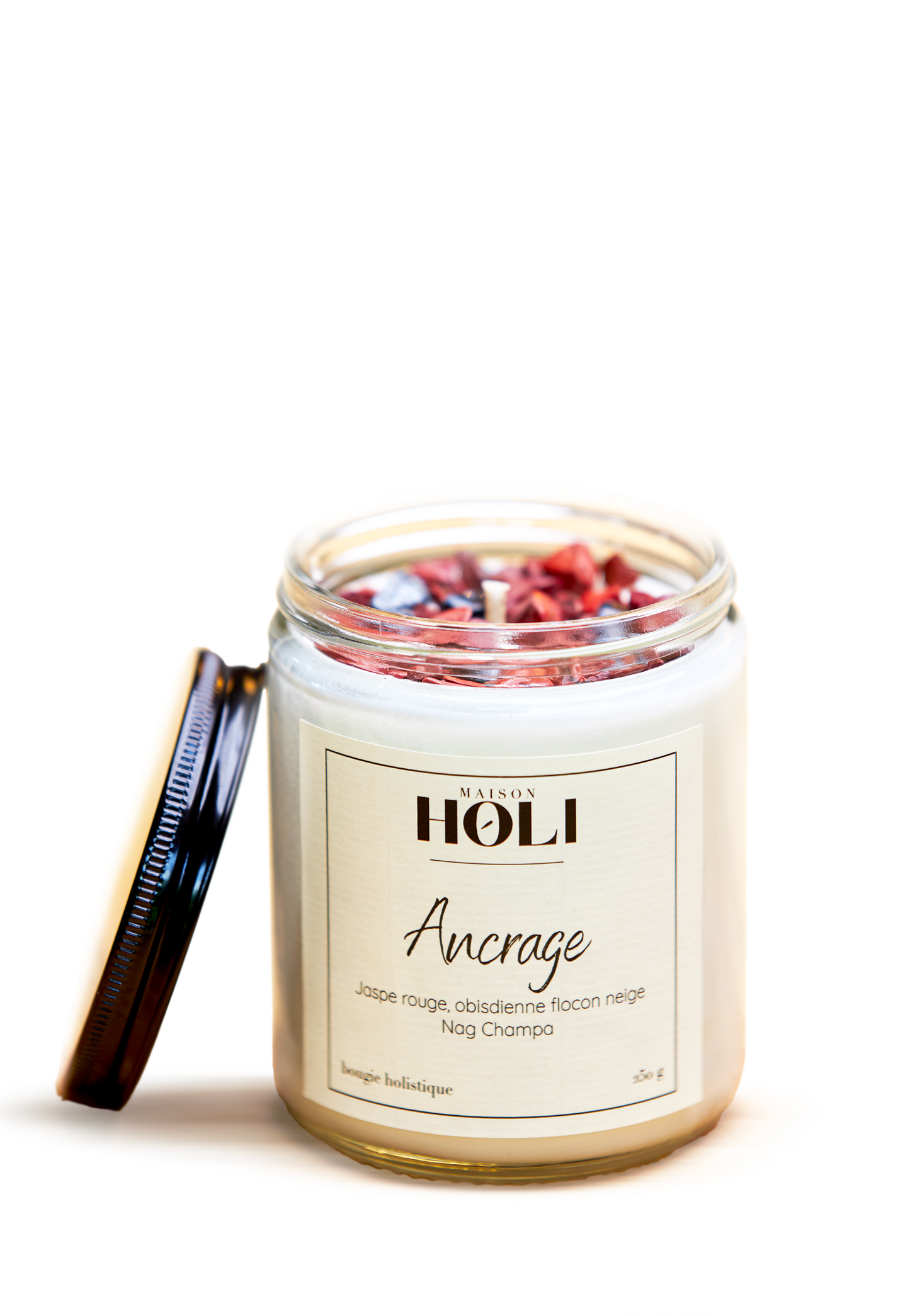 Bougie Ancrage - Jaspe rouge & Nag Champa
